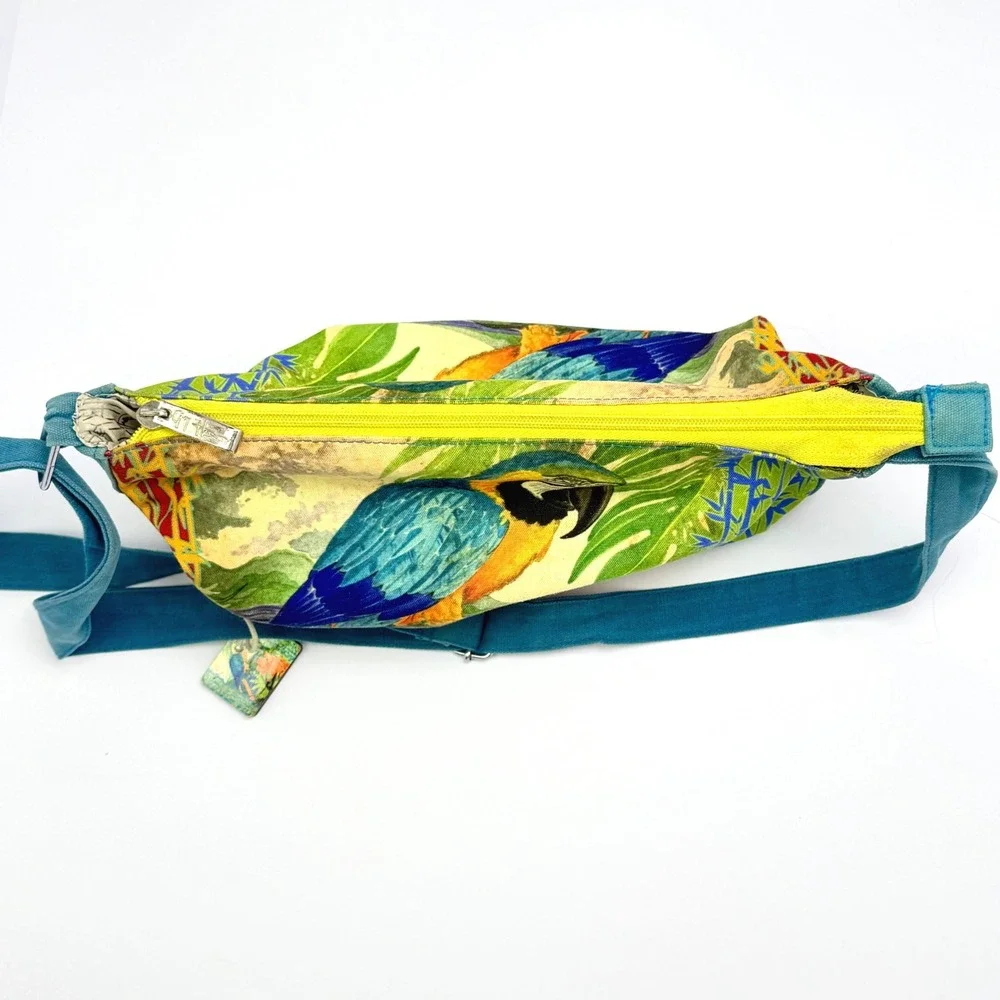 VTG Tropical Parrot Bag Guy Harvey‎ Canvas Crossbody Strap Retro Vacation